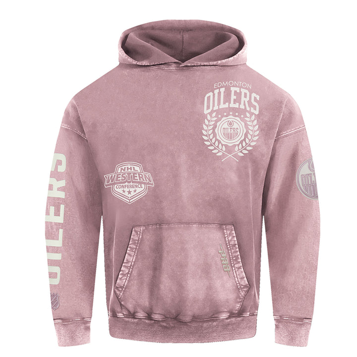 Edmonton Oilers Pro Standard Street Team Enzyme Wash Pink Hoodie