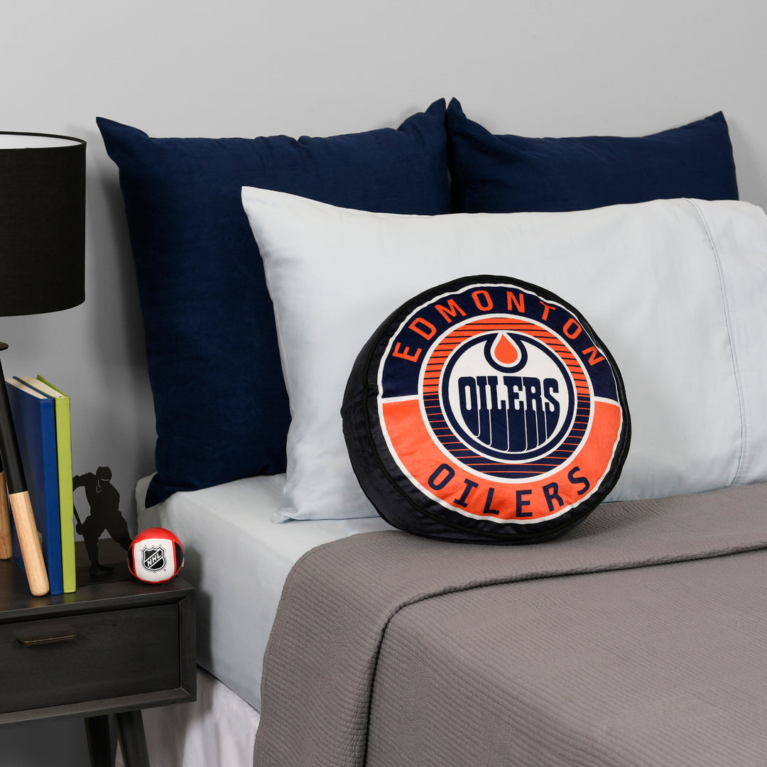 Edmonton Oilers Puck Plush Pillow