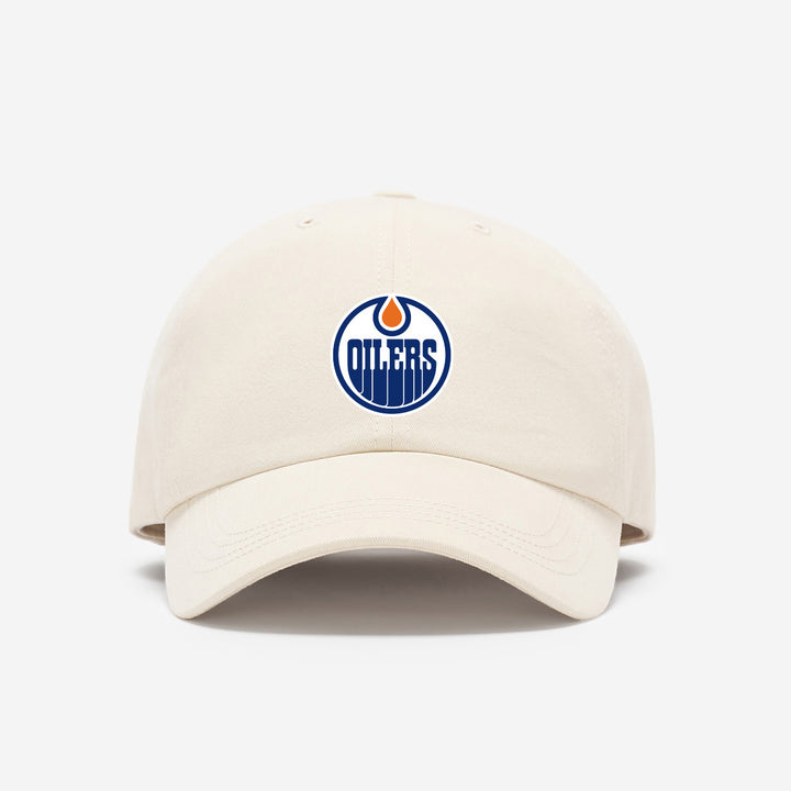 Edmonton Oilers Roots Cream Adjustable Hat