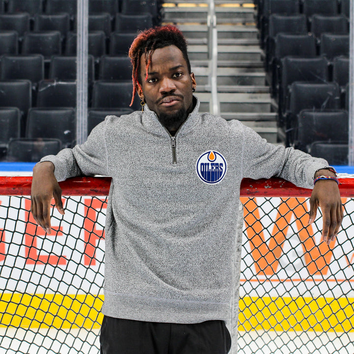 Edmonton Oilers Roots Grey Original Stein Half-Zip Sweatshirt
