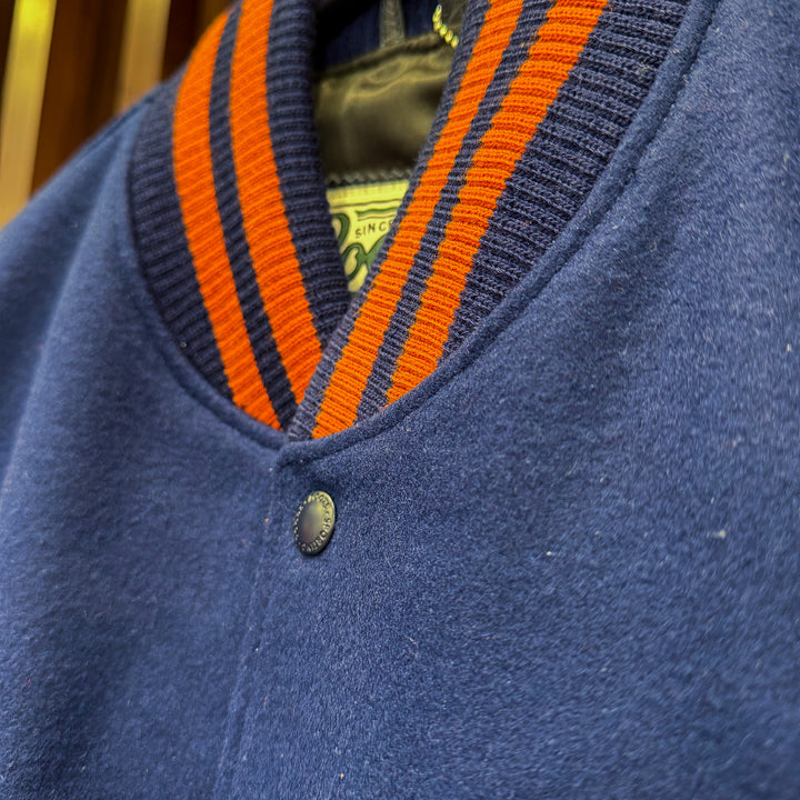 Edmonton Oilers Roots Navy Award Classic Varsity Jacket