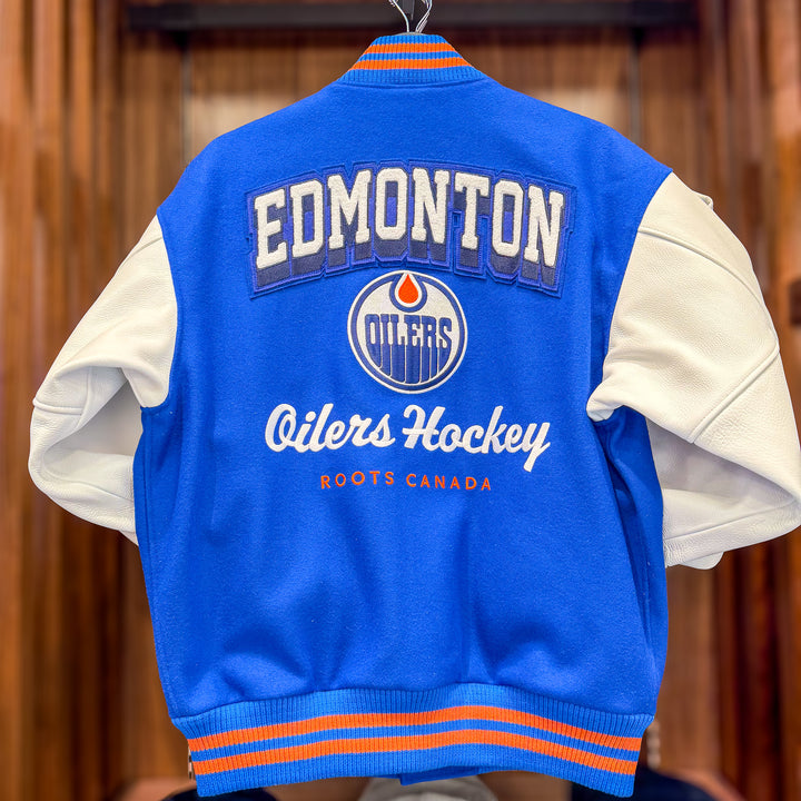 Edmonton Oilers Roots Royal Blue Award Classic Varsity Jacket