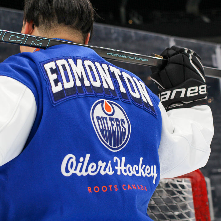 Edmonton Oilers Roots Royal Blue Award Classic Varsity Jacket