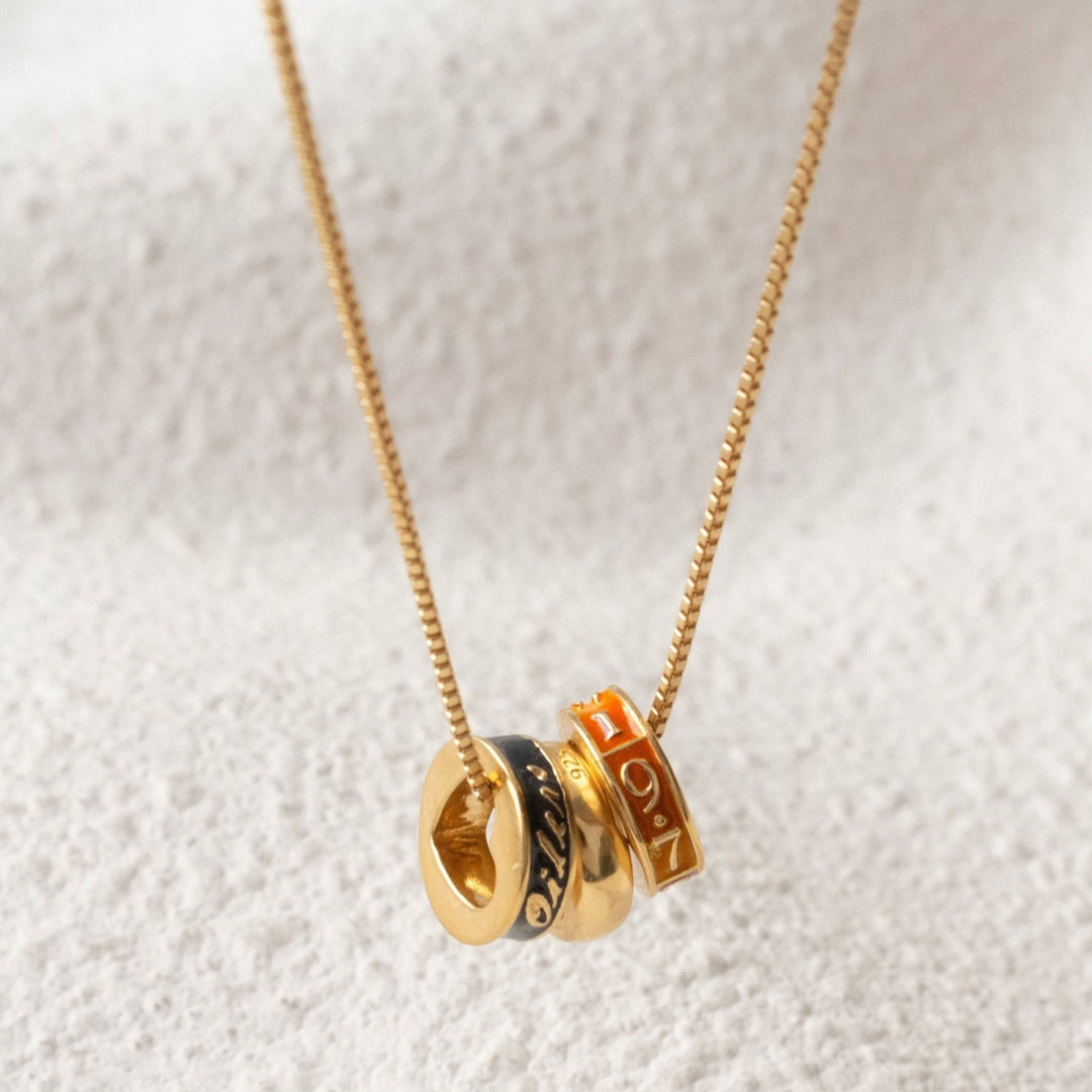 Edmonton Oilers So Pretty Cara Cotter Gold Ring Charm Necklace