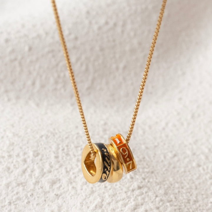 Edmonton Oilers So Pretty Cara Cotter Gold Ring Charm Necklace