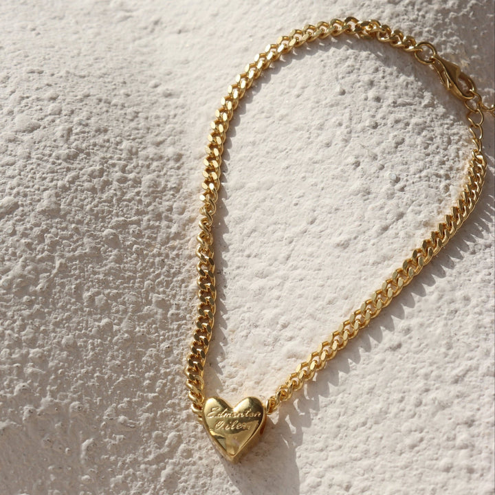 Edmonton Oilers So Pretty Cara Cotter Gold Slider Heart Charm Bracelet