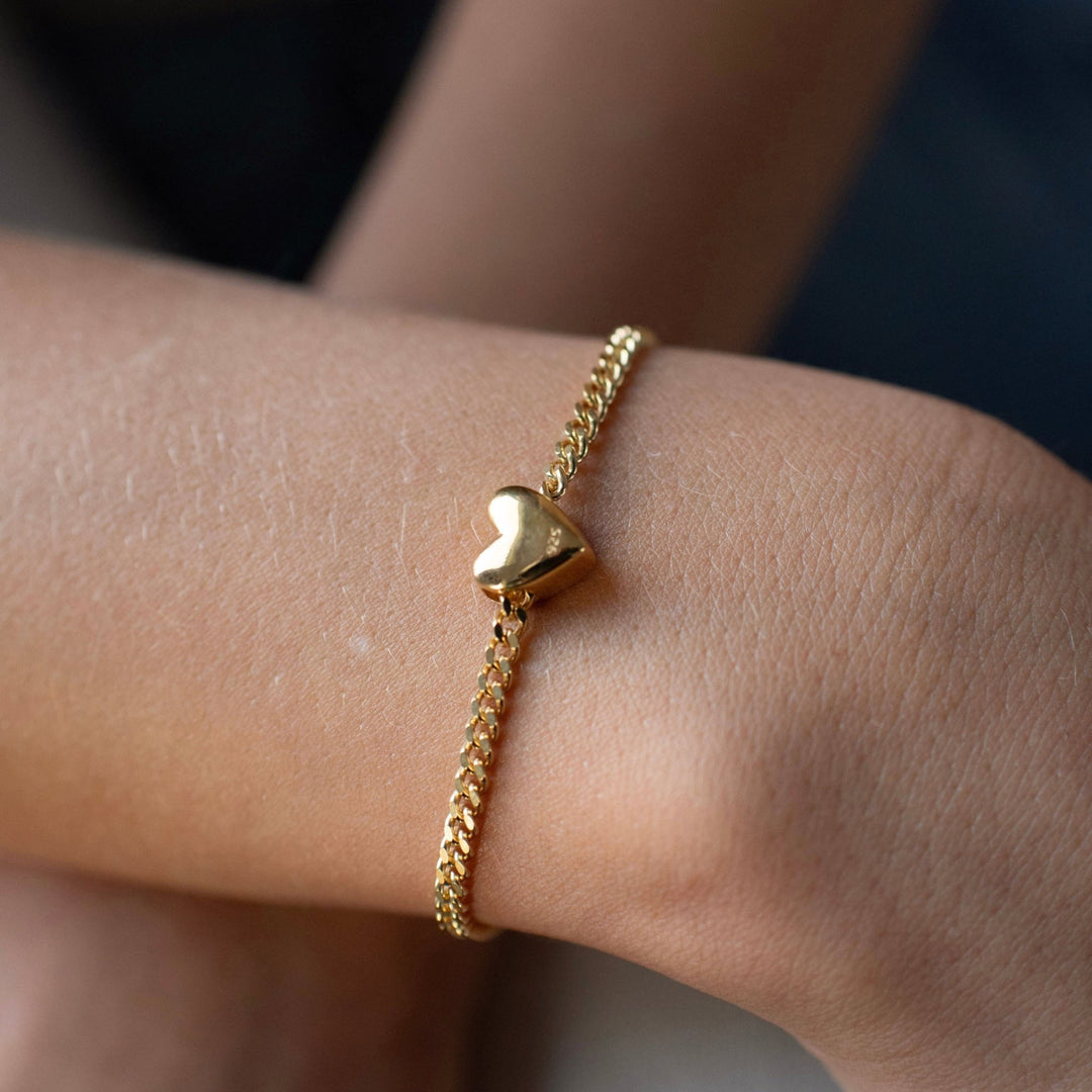 Edmonton Oilers So Pretty Cara Cotter Gold Slider Heart Charm Bracelet