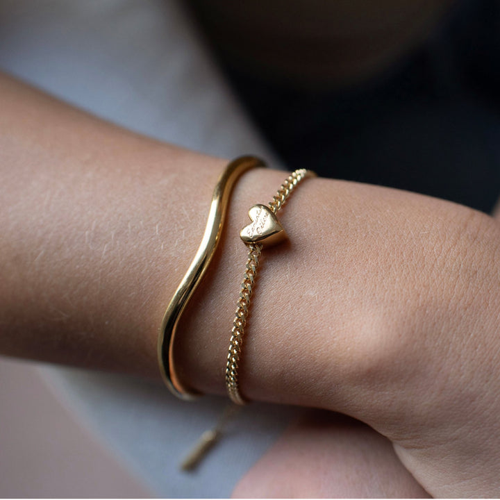 Edmonton Oilers So Pretty Cara Cotter Gold Slider Heart Charm Bracelet