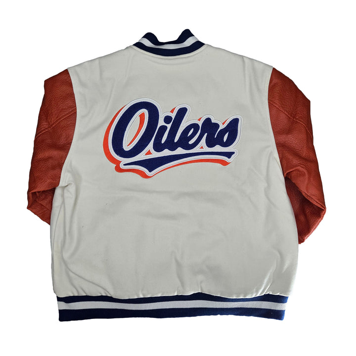 Edmonton Oilers Unisex Something Inked Coach's White Jacket