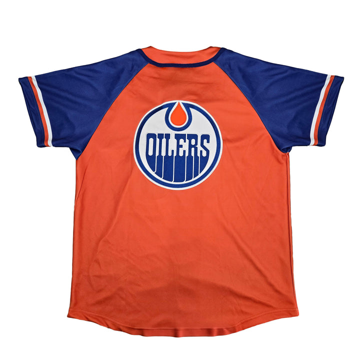Edmonton Oilers Something Inked Orange Baseball Jersey