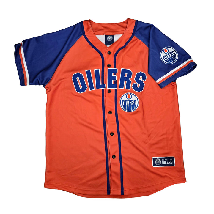 Edmonton Oilers Something Inked Orange Baseball Jersey