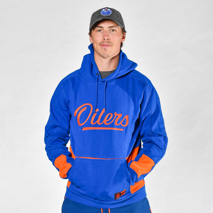 Edmonton Oilers Sport Design Sweden Block Panel Blue Hoodie