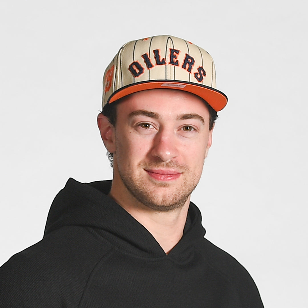 Edmonton Oilers Sport Design Sweden Cream Baseball Flat Brim Snapback Hat