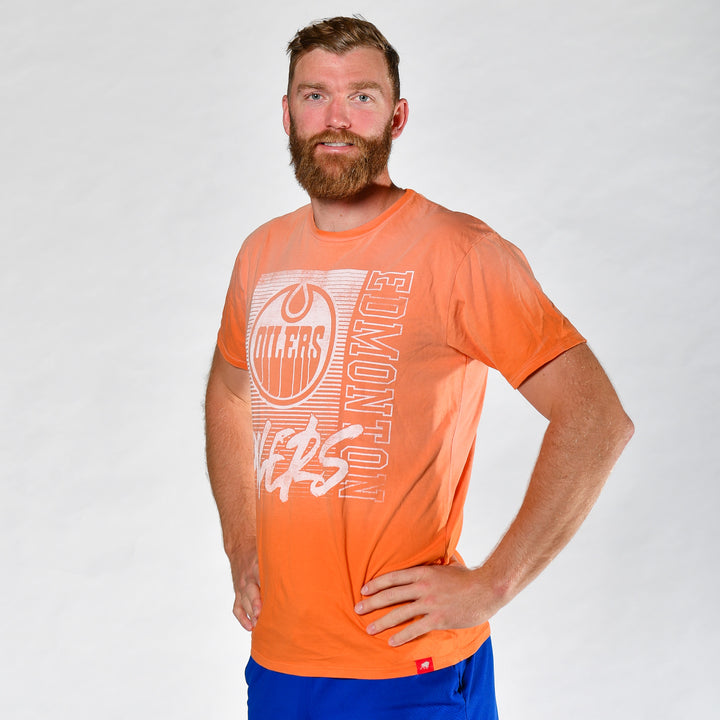 Edmonton Oilers Sportiqe Bingham Broomfield Sunfade Orange T-Shirt