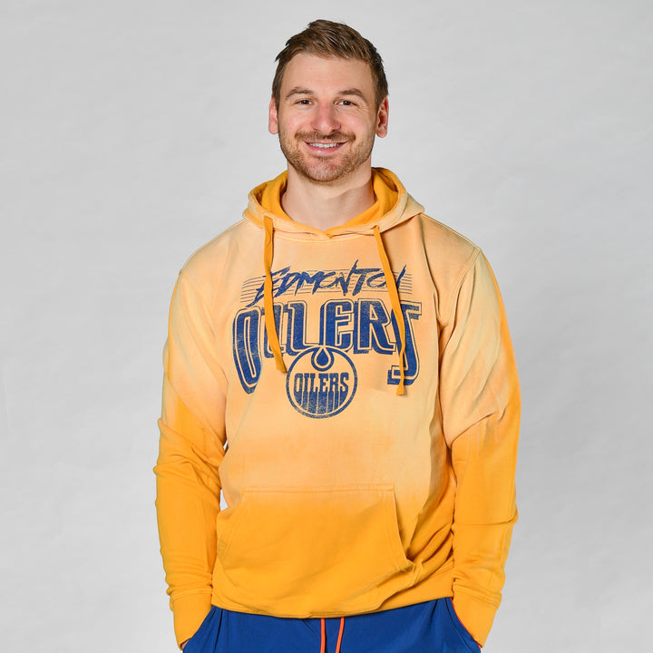 Edmonton Oilers Sportiqe Blake Trent Sunfade Yellow Hoodie