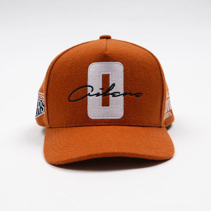 Edmonton Oilers Sports Club Atelier by Lauren McDavid Copper Rush Wool Orange Trucker Snapback Hat