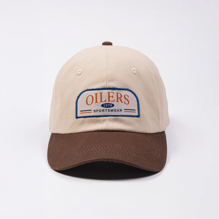 Edmonton Oilers Sports Club Atelier by Lauren McDavid Cream & Brown Utility Two-Toned Canvas Adjustable Hat