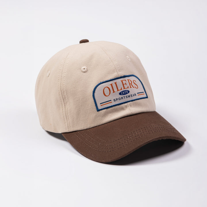 Edmonton Oilers Sports Club Atelier by Lauren McDavid Cream & Brown Utility Two-Toned Canvas Adjustable Hat