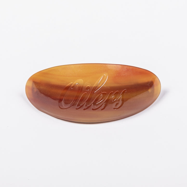 Edmonton Oilers Sports Club Atelier by Lauren McDavid Orange Tortoise Barrette Clip