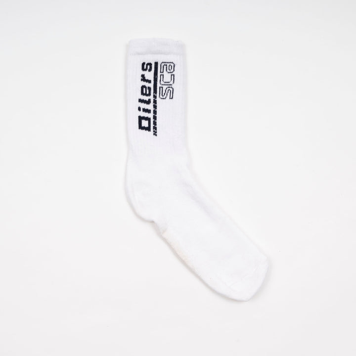Edmonton Oilers Sports Club Atelier by Lauren McDavid White Jacquard Crew Socks