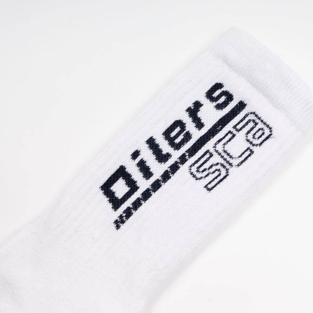 Edmonton Oilers Sports Club Atelier by Lauren McDavid White Jacquard Crew Socks