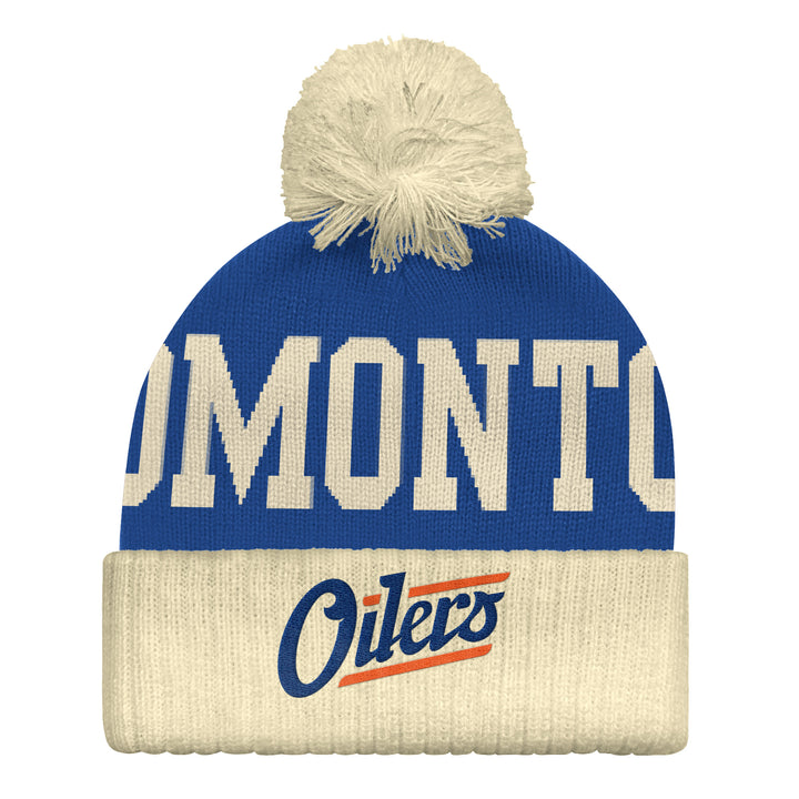 Edmonton Oilers Starter Blue & Cream Alternate Logo Contender II Toque w/ Pom