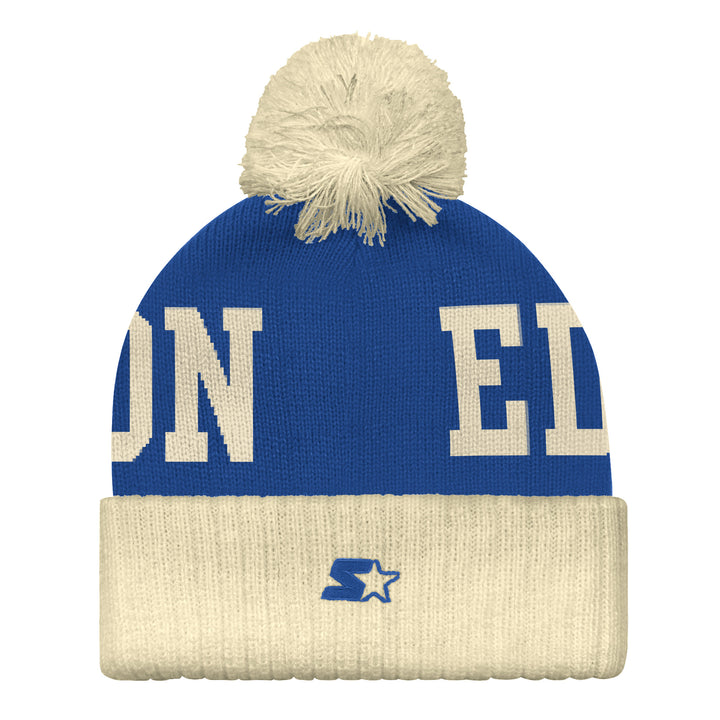 Edmonton Oilers Starter Blue & Cream Alternate Logo Contender II Toque w/ Pom