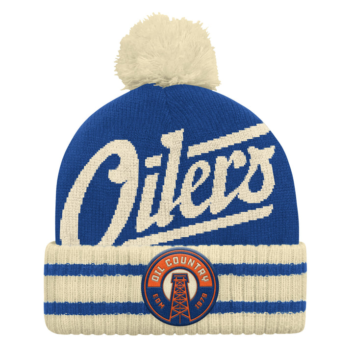 Edmonton Oilers Starter Blue & Cream Secondary Alternate Logo Contender II Toque w/ Pom