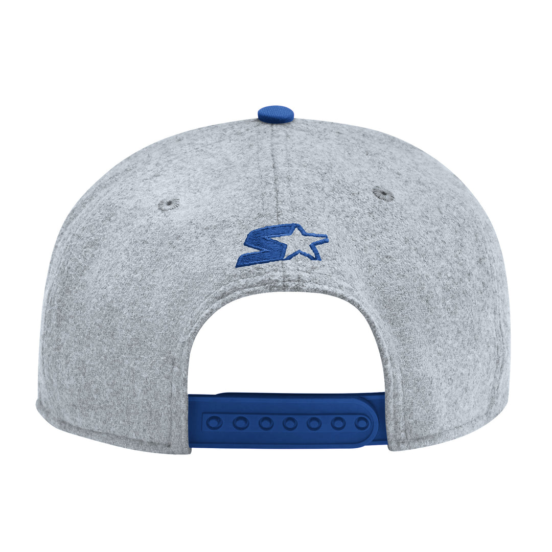 Edmonton Oilers Starter Cream Alternate Logo Melton Wool Flat Brim Snapback Hat