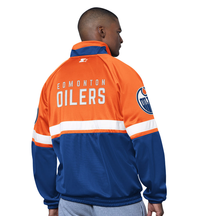 Edmonton Oilers Starter Orange Veteran Full-Zip Track Jacket