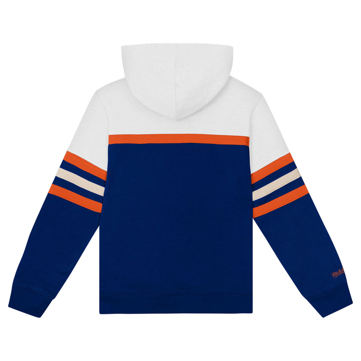 Edmonton Oilers Toddler Mitchell & Ness White & Navy Mascot Coach Hoodie