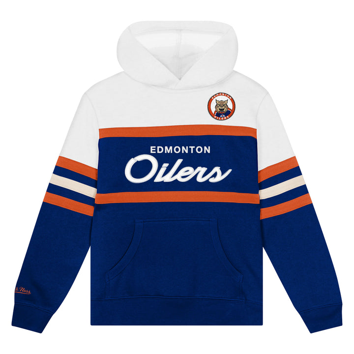 Edmonton Oilers Toddler Mitchell & Ness White & Navy Mascot Coach Hoodie