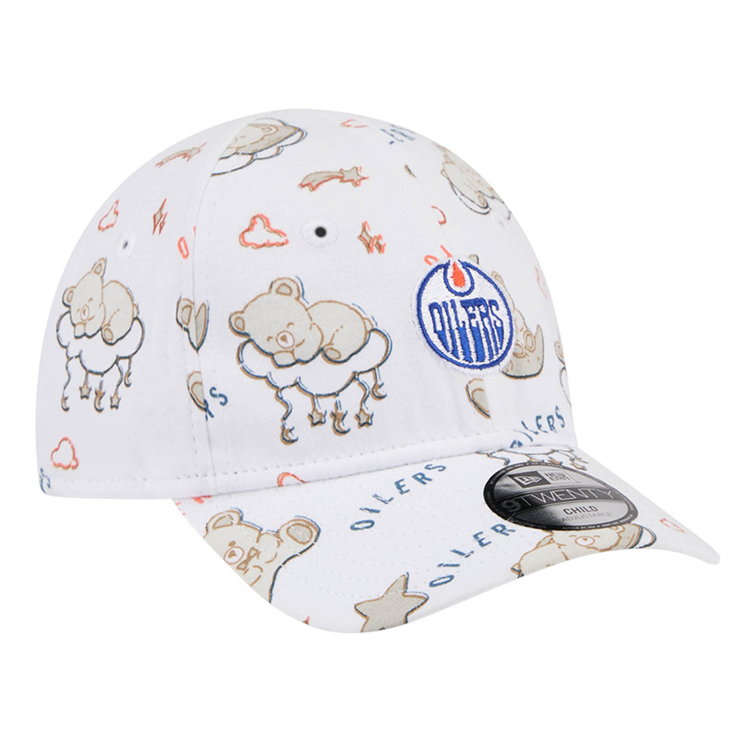 Edmonton Oilers Kids Teddy White 9TWENTY Flex Hat