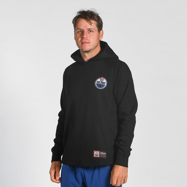 Edmonton Oilers Unisex Authentics Black Waffle Hoodie