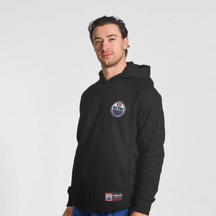 Edmonton Oilers Unisex Authentics Black Waffle Hoodie