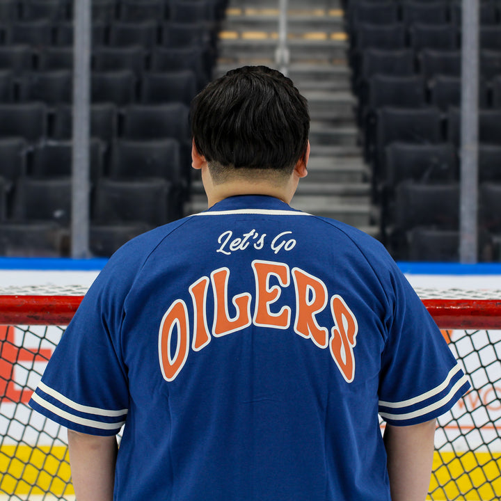 Edmonton Oilers Unisex Authentics Blue Baseball Relaxed Shirt
