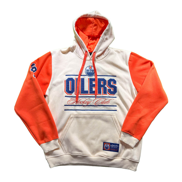 Edmonton Oilers Unisex Authentics Cream & Orange Color Blocked Hoodie