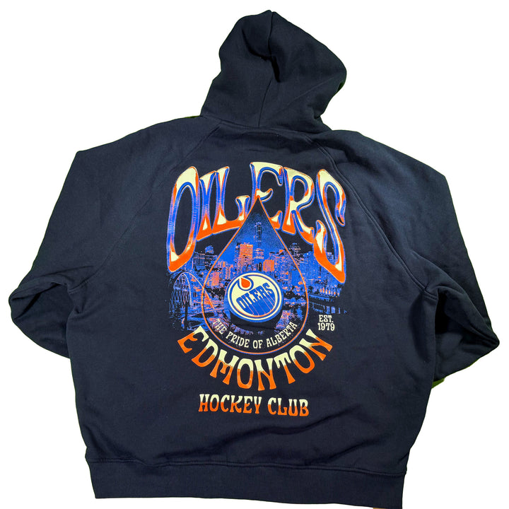 Edmonton Oilers Unisex Authentics Navy Home Logo & Oil Drop Oversized Hoodie