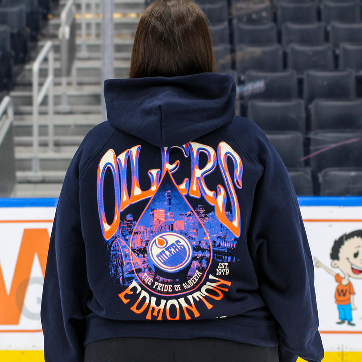 Edmonton Oilers Unisex Authentics Navy Home Logo & Oil Drop Oversized Hoodie