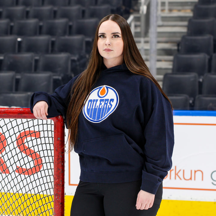Edmonton Oilers Unisex Authentics Navy Home Logo & Oil Drop Oversized Hoodie
