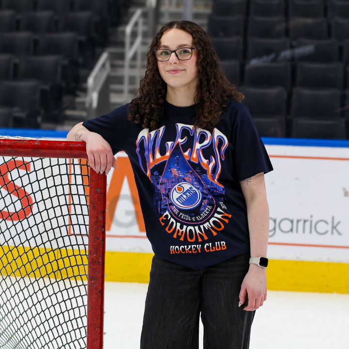 Edmonton Oilers Unisex Authentics Navy Oil Drop Relaxed T-Shirt