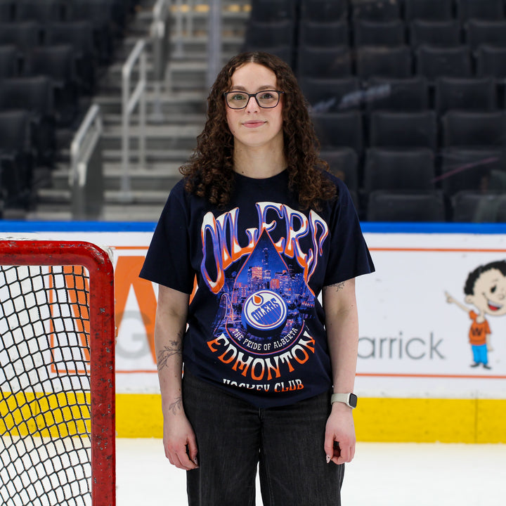 Edmonton Oilers Unisex Authentics Navy Oil Drop Relaxed T-Shirt