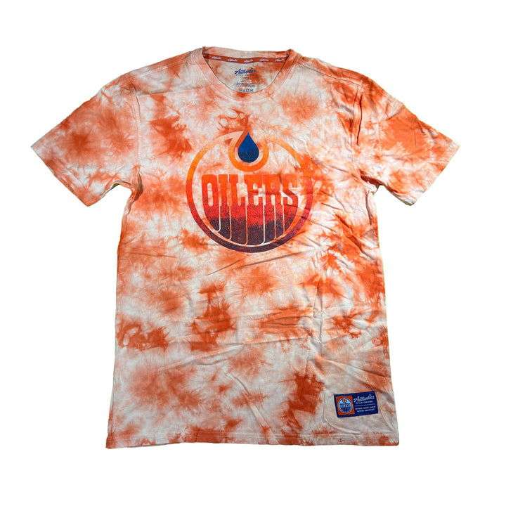 Edmonton Oilers Unisex Authentics Orange Active Wash Tie Dye T-Shirt