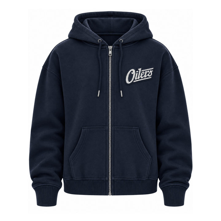 Edmonton Oilers Unisex Line Change Navy Alternate Logo Full-Zip Hoodie