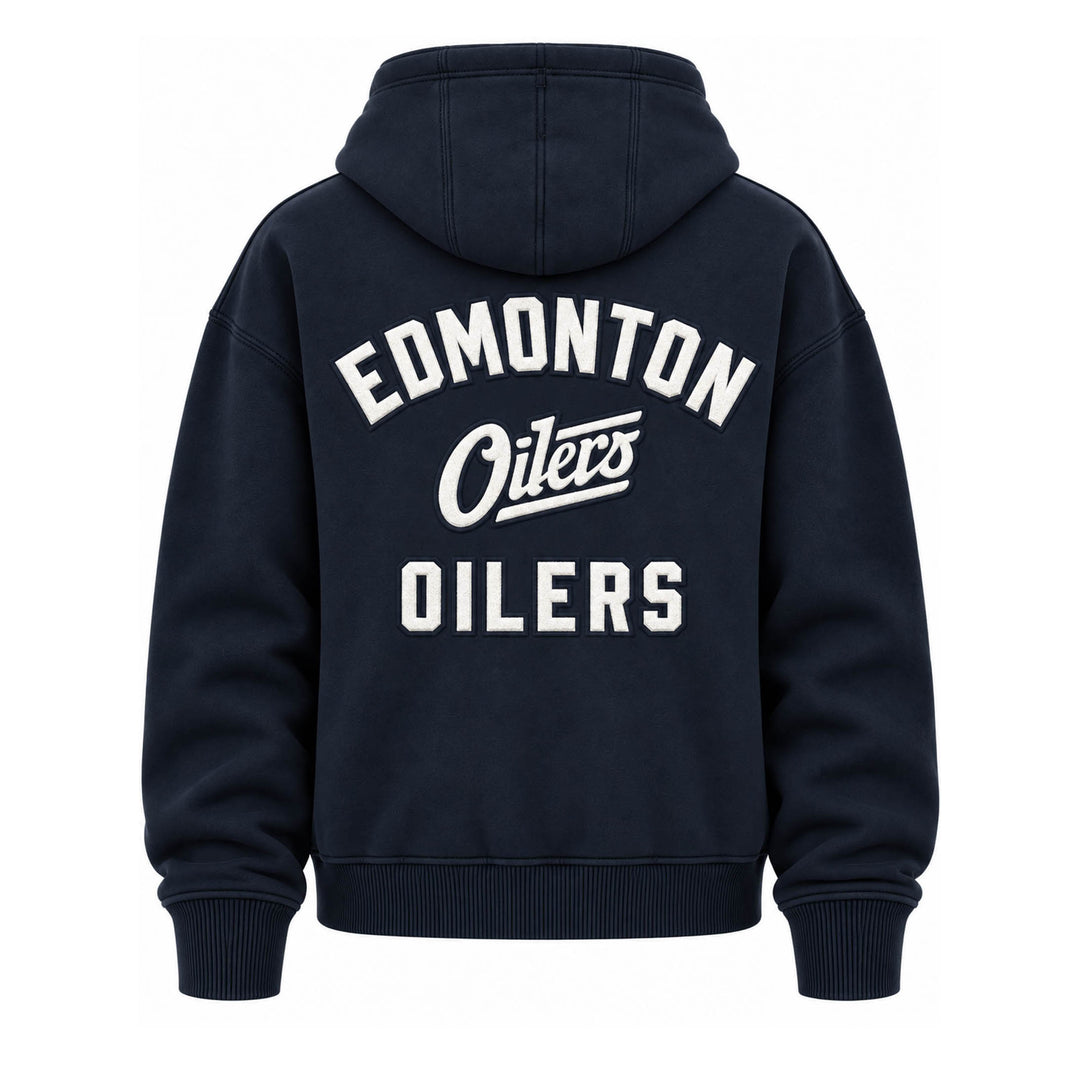 Edmonton Oilers Unisex Line Change Navy Alternate Logo Full-Zip Hoodie