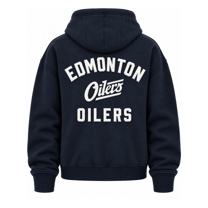Edmonton Oilers Unisex Line Change Navy Alternate Logo Full-Zip Hoodie