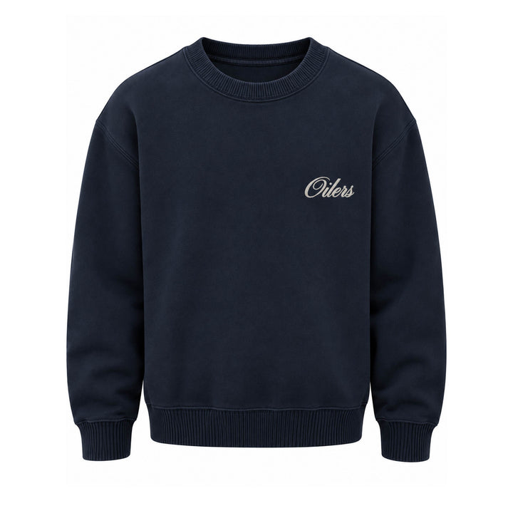 Edmonton Oilers Unisex Line Change Navy Modern Pop Crewneck Sweatshirt