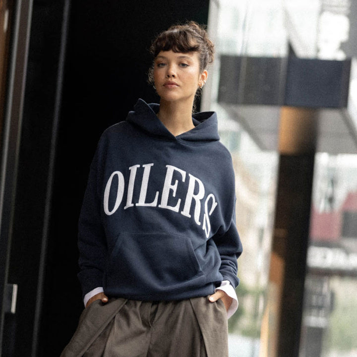 Edmonton Oilers Unisex Line Change Navy Team Hoodie