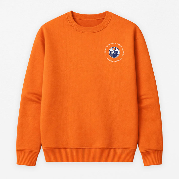 Edmonton Oilers Unisex Line Change Oversized "Call the Girls" Retro Orange Crewneck Sweatshirt