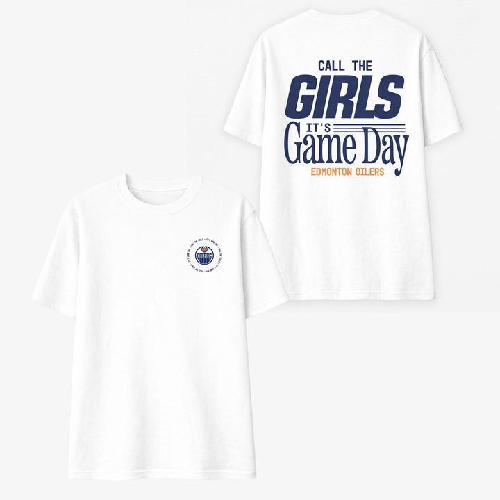 Edmonton Oilers Unisex Line Change Oversized "Call the Girls" White T-Shirt